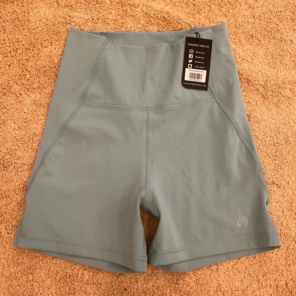 Ryderwear light teal biker shorts